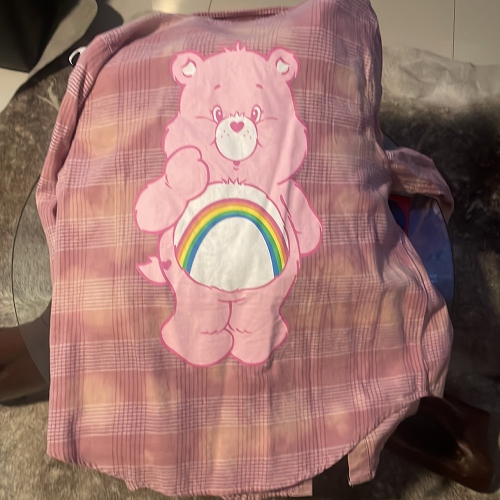 NWOT Care Bears pink flannel